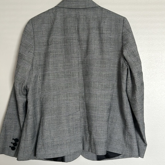 Talbots Wool Blend Blazer Suit Jacket Gray Glen Plaid Size 14W Petite - Picture 5 of 8